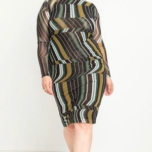 Eloquii Mesh Turtleneck Dress